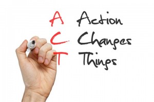 Action Changes Things written by hand on whiteboard